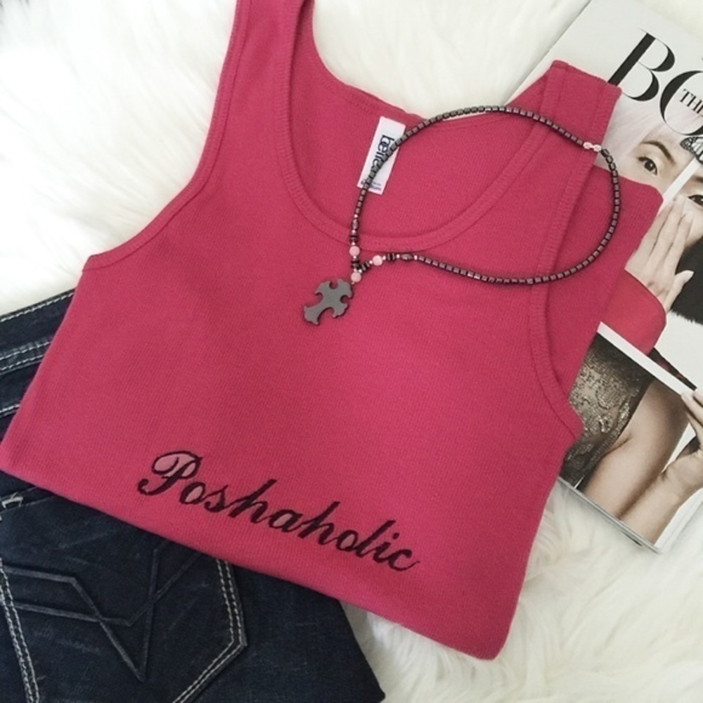 POSHAHOLIC Embroidered Tank Top/Pink. Price firm.